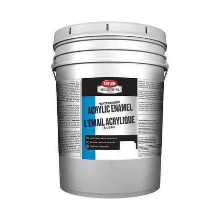 KRYLON INDUSTRIAL Interior Paint, Semi-Gloss, Acrylic Base, White, 5 gal K000Z6761-20