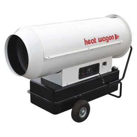 Heat Wagon Oil Fired Forced Air Heater, 600,000 BtuH, 2,800 cfm, 35.6 gal DF600