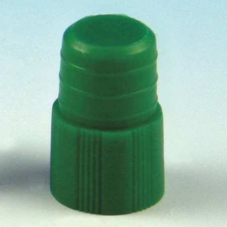 GLOBE SCIENTIFIC Plug Cap, Green, Polyethylene, PK1000 118139G