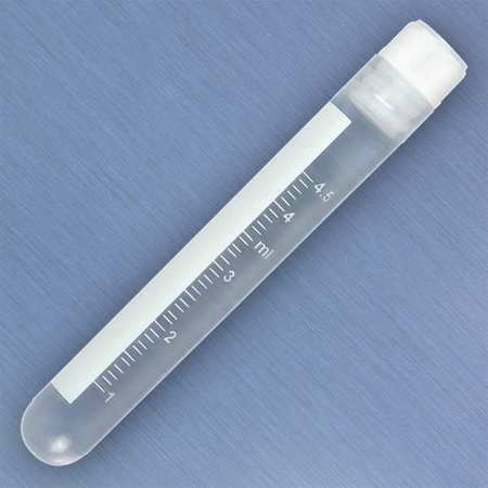 GLOBE SCIENTIFIC Cryogenic Vial, 89.4mm H, Clear, PK500 3006