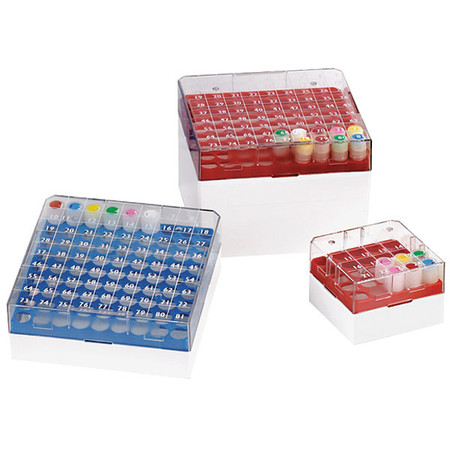GLOBE SCIENTIFIC Cryogenic Vial Storage Box, Red, PK5 3040R