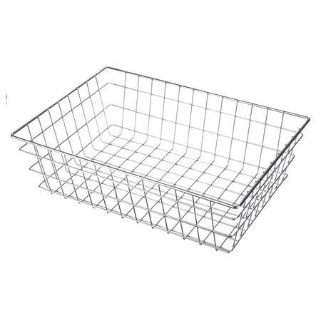 MARLIN STEEL WIRE PRODUCTS Silver Rectangular Storage Basket, Steel 152-12