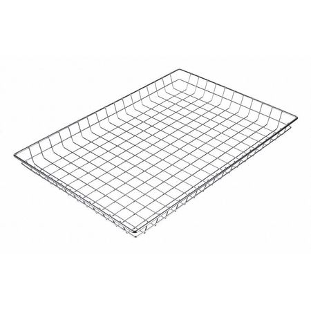 MARLIN STEEL WIRE PRODUCTS Silver Rectangular Storage Basket, Steel 130-12