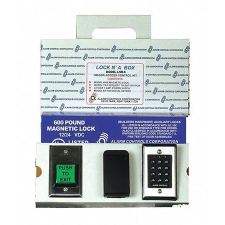 ALARM CONTROLS Access Control System Kit, Silver/Black LNB-6