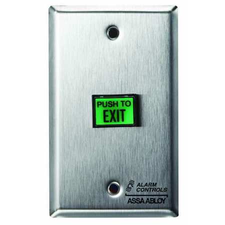 ALARM CONTROLS Exit Button, Single Gang, Stainless Steel TS-7