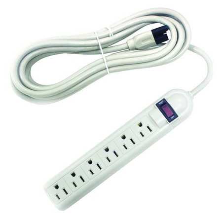 POWER FIRST Surge Protector Outlet Strip, White 52NY42