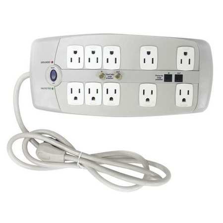 POWER FIRST Surge Protector Outlet Strip, 6 ft., White 52NY61