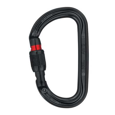 Petzl Carabiner, Screw-Lock, 5-5/16" Length, Aluminum, Black M34A SLN