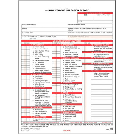 Jj Keller Vehicle Inspection Report, PK10 2240