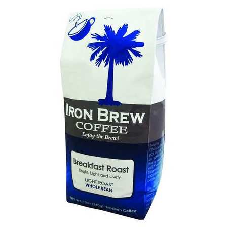 IRON BREW Coffee, 0.12 oz. Net Weight, Whole Bean B-12BRWB