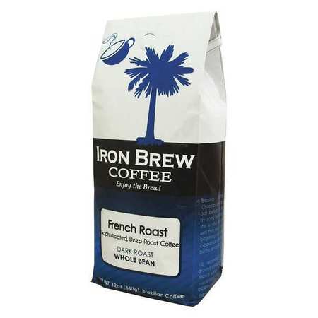 IRON BREW Coffee, 0.12 oz. Net Weight, Whole Bean B-12FRWB
