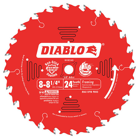 DIABLO 8-1/4", 24-Teeth Circular Saw Blade D0824X