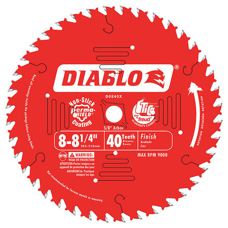 DIABLO 8-1/4", 40-Teeth Circular Saw Blade D0840X