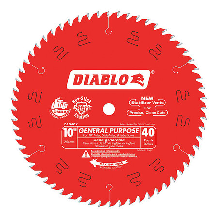 Diablo 10", 40-Teeth Circular Saw Blade D1040X