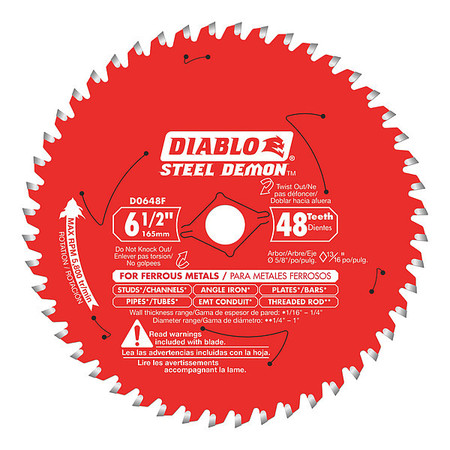 Diablo 6-1/2", 48-Teeth Circular Saw Blade D0648F