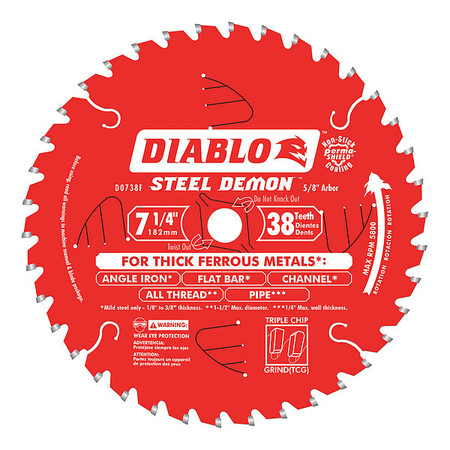 Diablo 7-1/4", 38-Teeth Circular Saw Blade D0738F