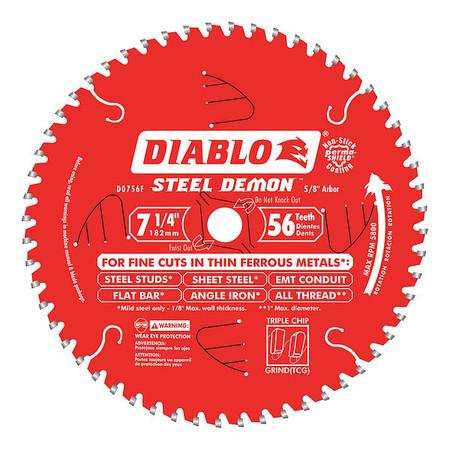 DIABLO 7-1/4", 56-Teeth Circular Saw Blade D0756F