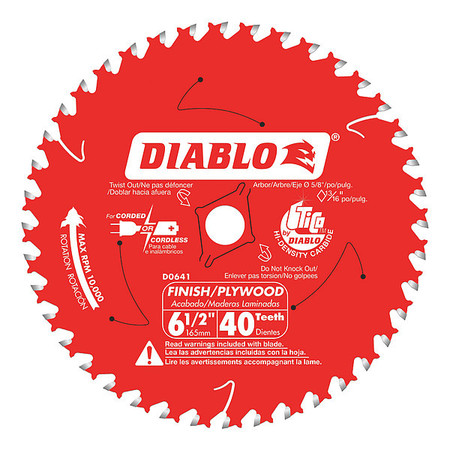 Diablo 6-1/2", 40-Teeth Circular Saw Blade D0641X