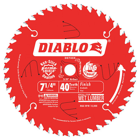 DIABLO 7-1/4", 40-Teeth Circular Saw Blade D0740X