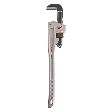 Milwaukee Tool Pipe Wrench, Straight Aluminum, 24 in L, 3 in Jaw Capacity 48-22-7224