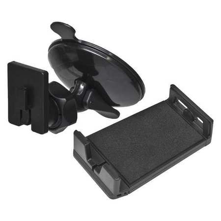 BRACKETRON Electronics Holder, Black, 4" L, Plastic BT16512