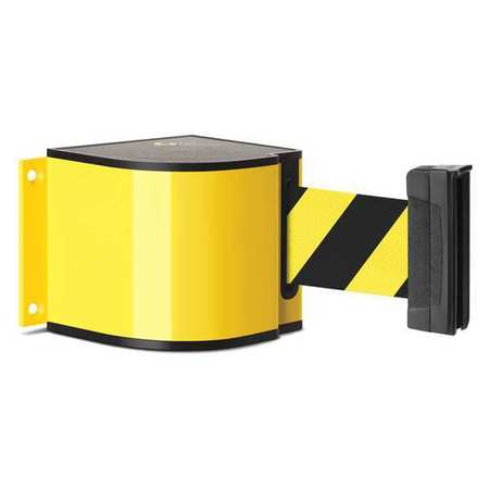 LAVI INDUSTRIES Retractable Belt Barrier, Powder Coated 50-3015YL/24/SF