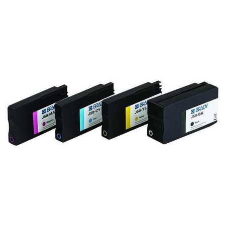 Brady Ink Cartridge, New, Black/Cyan/Magenta/YEL J50-CMYK