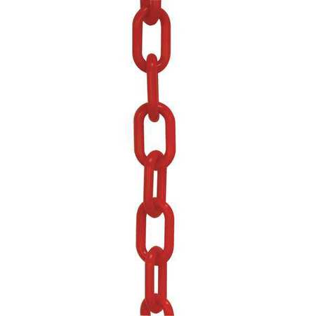 ZORO SELECT Plastic Chain, 2", 50 ft. L, Red 51005-50