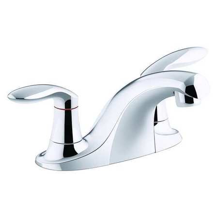 Kohler Manual 4" Mount, 2 Hole Low Arc Bathroom Faucet, Chrome K-15240-4NDRA-CP