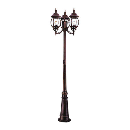 ACCLAIM LIGHTING Post Light, 3-Head, Burled Walnut 5179BW