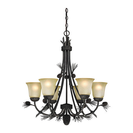 VAXCEL Sierra 6L Chandelier Black Walnut H0170