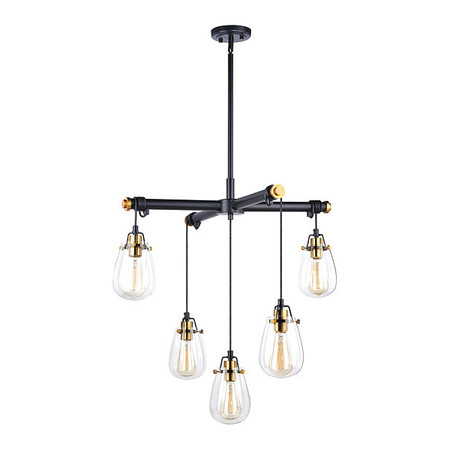 VAXCEL Kassidy 5L Chandelier Black/ Brass H0184