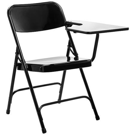NATIONAL PUBLIC SEATING Folding Chair, Left Arm Tab, Black, PK2 5210L