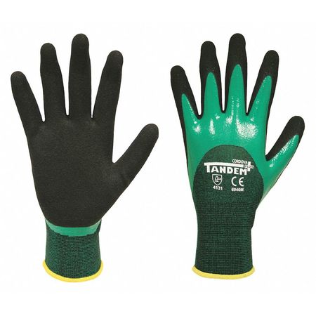 Cordova Nitrile Coated Gloves, 3/4 Dip Coverage, Black/Green, XL, 12PK 6940XL