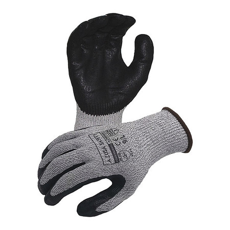 AZUSA SAFETY Commander Cut Resistant 13 ga. Gray ANSI A3 Gloves, Black Textured Foam Nitrile Palm Coating, XL AZNBR009