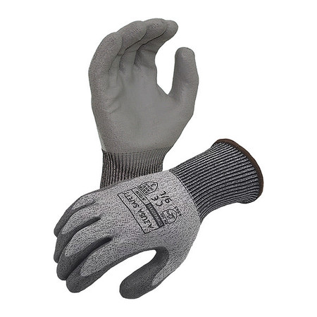 Azusa Safety Commander 13 ga. ANSI A3 Cut Resistant Gloves, Polyurethane Palm Coating, Gray, XL N10590