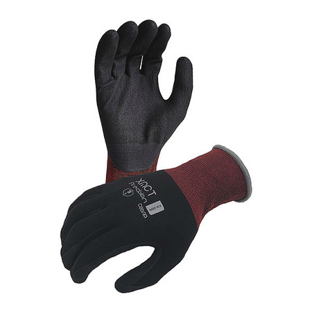 AZUSA SAFETY Karbonhex Premium 15 ga. Nylon/Spandex Gloves, Dura-Foam Nitrile Palm Coating, L KX09N