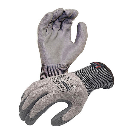 AZUSA SAFETY Commander 13 ga. ANSI A4 Cut Resistant Gloves, Polyurethane Palm Coating, Gray, 2XL AZ593