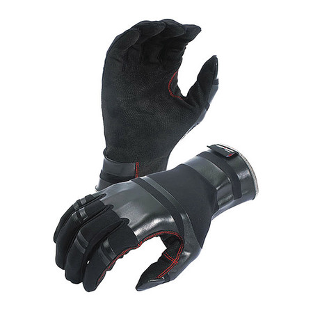 AZUSA SAFETY Mechanics Gloves, 2XL, Black/Red KX01A