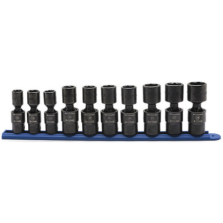 Gearwrench 10 Piece 1/2" Drive 6 Point Standard X-Core™ Pinless Universal Impact Metric Socket Set 84979