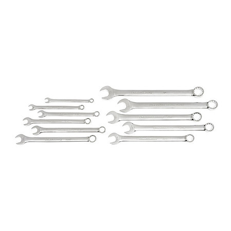 Gearwrench 11 Piece 12 Point Long Pattern Combination SAE Wrench Set with Tool Roll 81934
