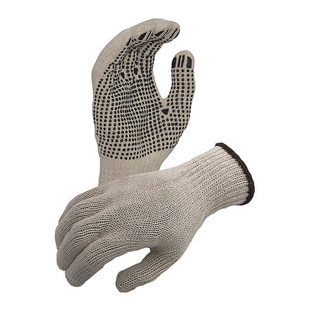 AZUSA SAFETY Seamless Cotton/Polyester Blend Gloves with PVC Dotted Palm, XL ST55101