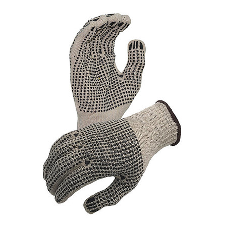 Azusa Safety Seamless Cotton/Polyester Blend Gloves with PVC Dots on Both Sides, L ST55101B