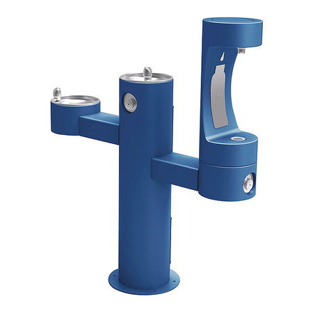 ELKAY Outdoor, Blue, Yes ADA, Bottle Fill Station, 3-Lev Ped, Blu 4430BF1LFRKBLU