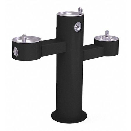 ELKAY Floor Mount/Freestanding, Yes ADA, 3 Level Drinking Fountain 4430FRKBLK