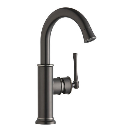 ELKAY Forward Only Lever Handle, 1 Hole Sgl Lever Bar Faucet, Antique Steel LKEC2012AS