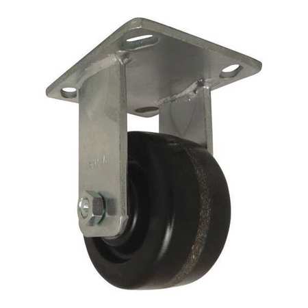 RWM Plate Caster, Rigid, Phenolic, 4", 800 lb 65-DUR-0420-R