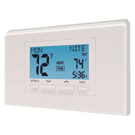 LUX Programmable / Non-Programmable Thermostat, 7 or Nonprogrammable Programs, 2 H 2 C, Wall Mount P722U