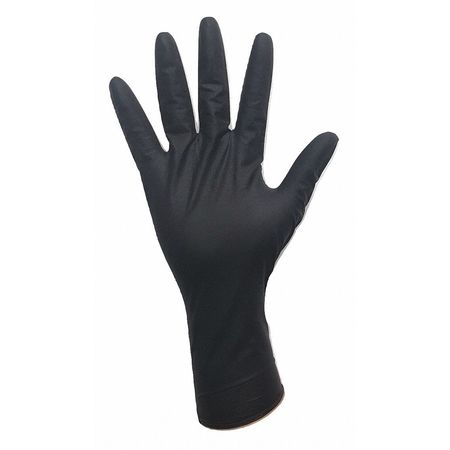 Condor Nitrile Disposable Gloves, 3.5 mil Palm, Nitrile, Powder-Free, XL (10), 100 PK, Black 53CV61