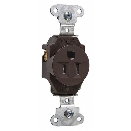 LEGRAND Receptacle, 15 A Amps, 125V AC, Flush Mount, Single Outlet, 5-15R, Brown TR5251